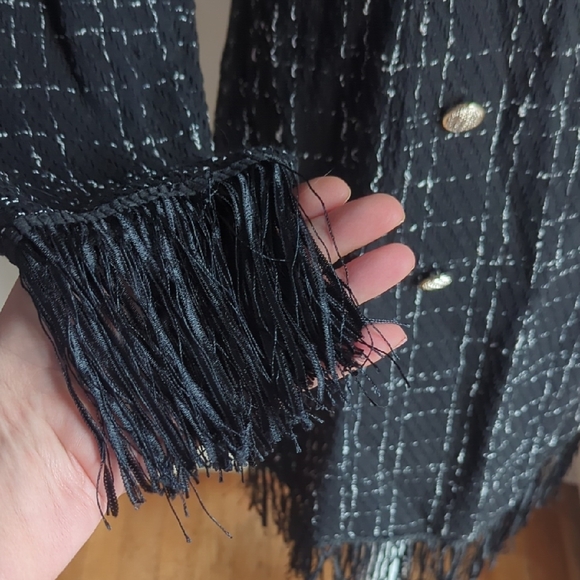 SHEIN Elegant Black and White Tweed Midi Dress - Picture 6 of 12